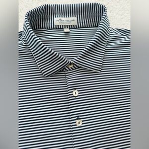 Peter Millar Summer Comfort Navy and White Striped Polo Shirt